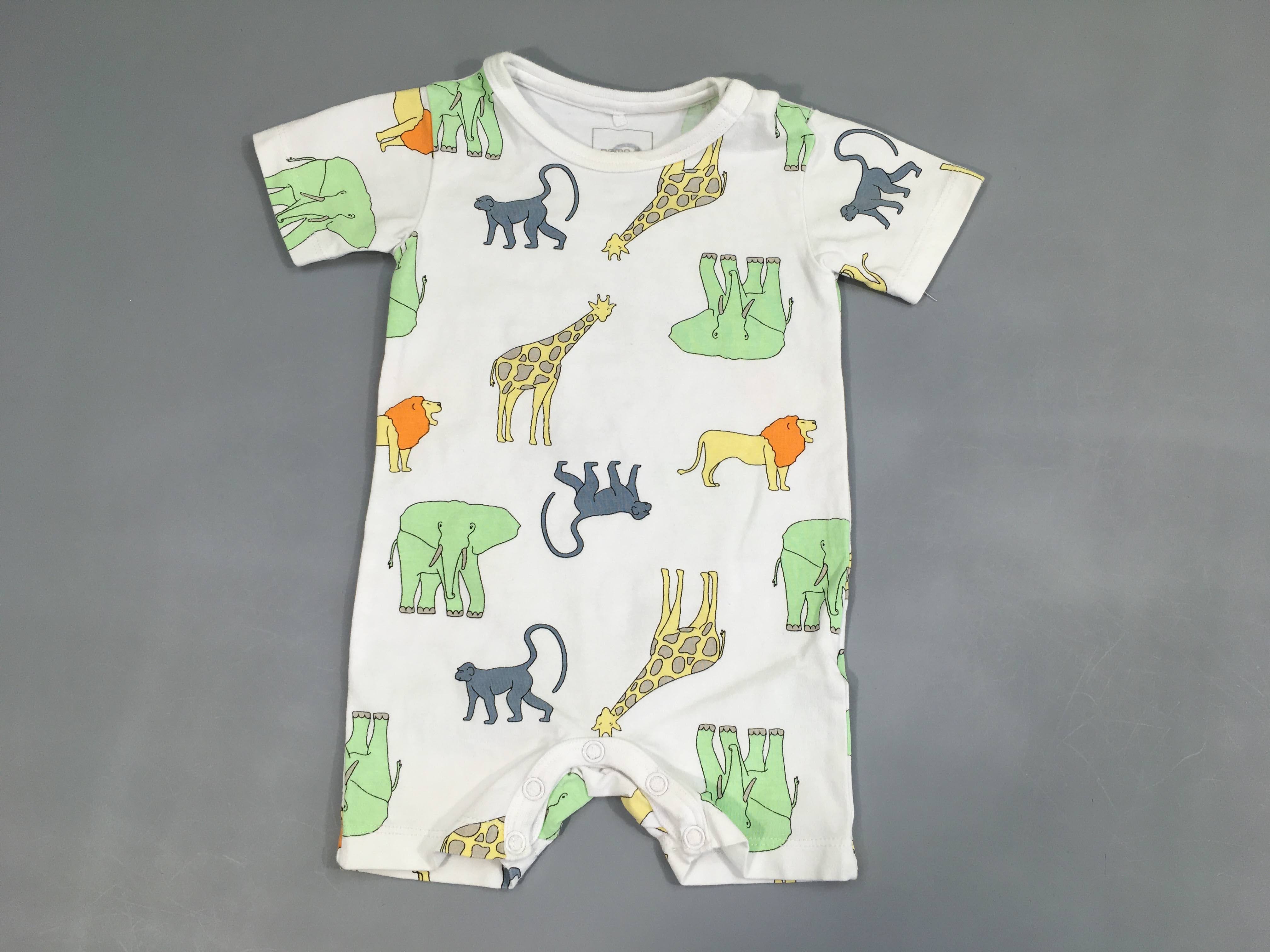 Combishort m.c jersey blanc animaux