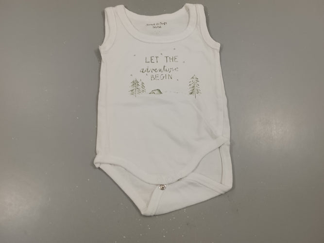 Body s.m blanc  "Let the adventure begin", moins cher chez Petit Kiwi