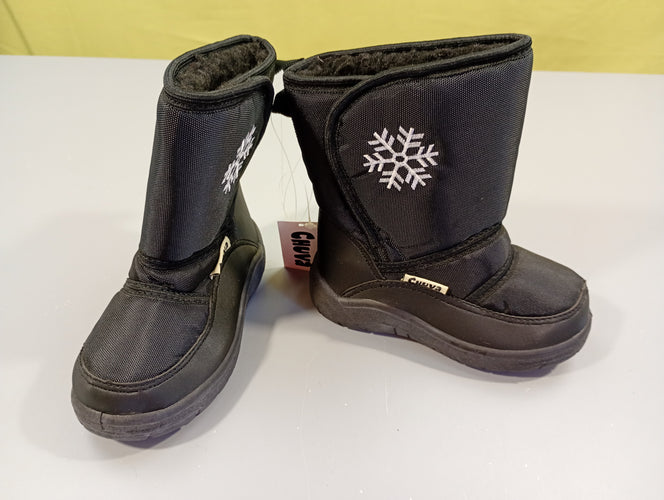 Neuves, bottes de neige fourées noires, flocon blanc  Chuva -25, moins cher chez Petit Kiwi