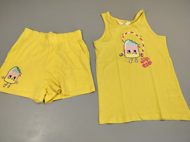 Ensemble débardeur (petite tache) * short jaune, glace, moins cher chez Petit Kiwi