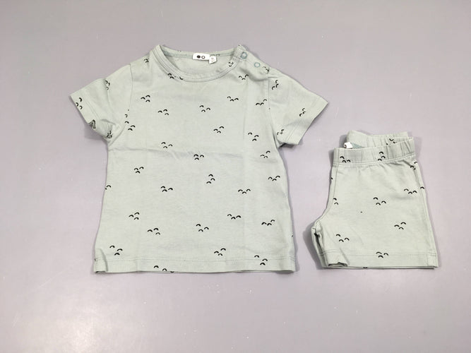 Pyjashort 2pcs jersey bleu, moins cher chez Petit Kiwi
