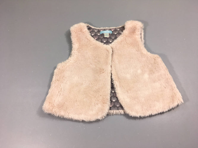 Gilet berger fausse fourrure beige, moins cher chez Petit Kiwi