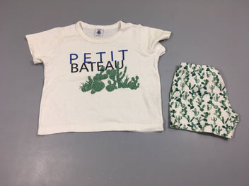 Pyjashort 2pcs jersey blanc cactus