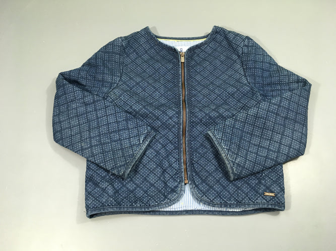 Gilet zippé matelassé bleu pois, moins cher chez Petit Kiwi