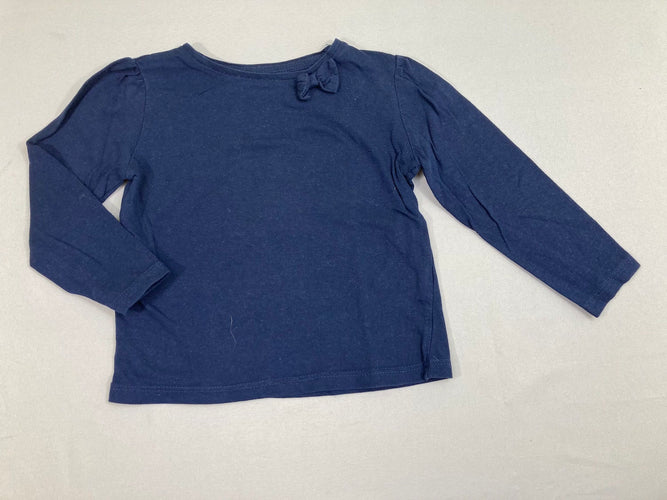 T-shirt m.l bleu marine noeud col, moins cher chez Petit Kiwi