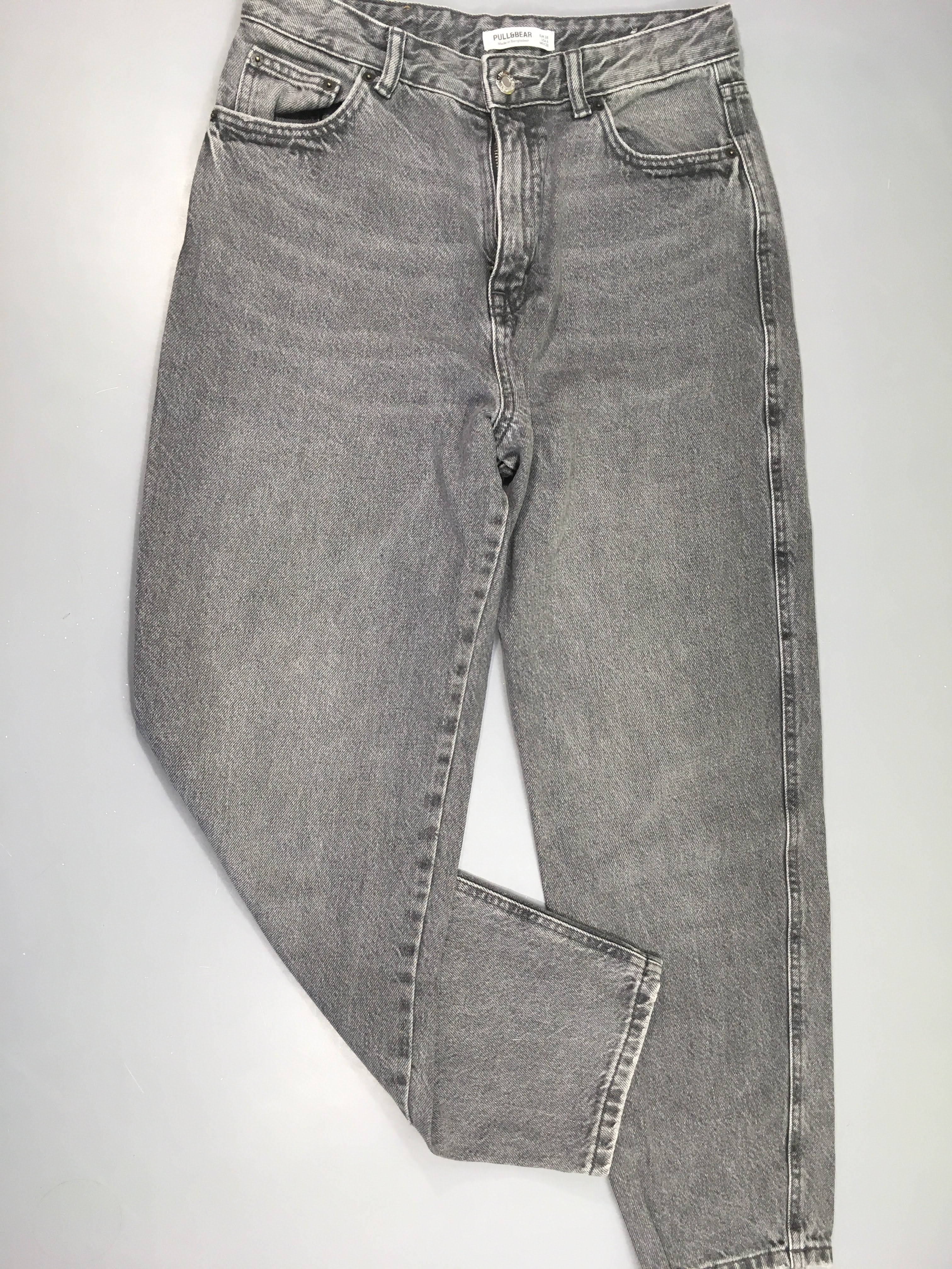 Jeans gris clair Mom 38 Pull&Bear