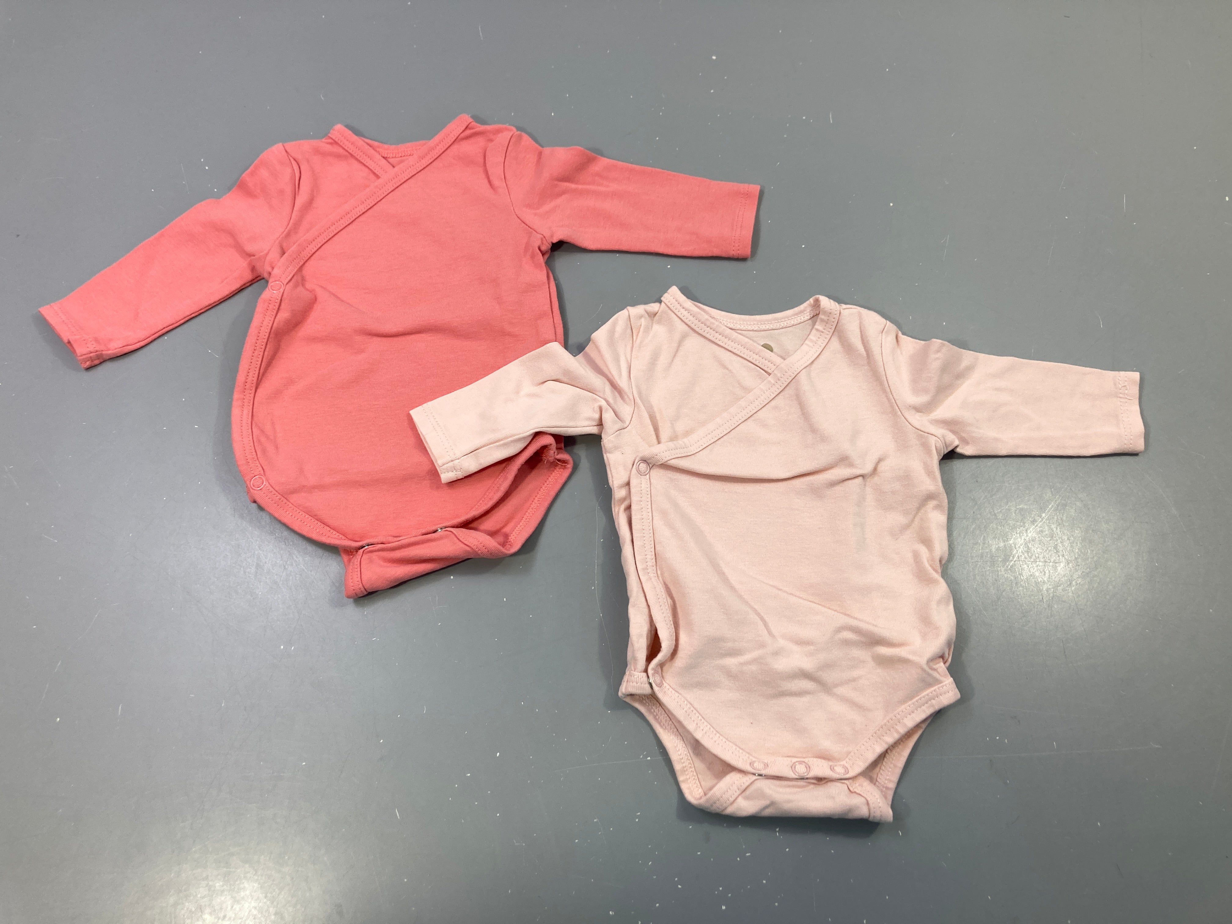 Body cache-cœur m.l corail et rose, lot de 2