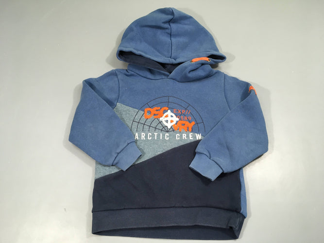 Sweat bleu Arctic, relief, un peu bouloché, moins cher chez Petit Kiwi