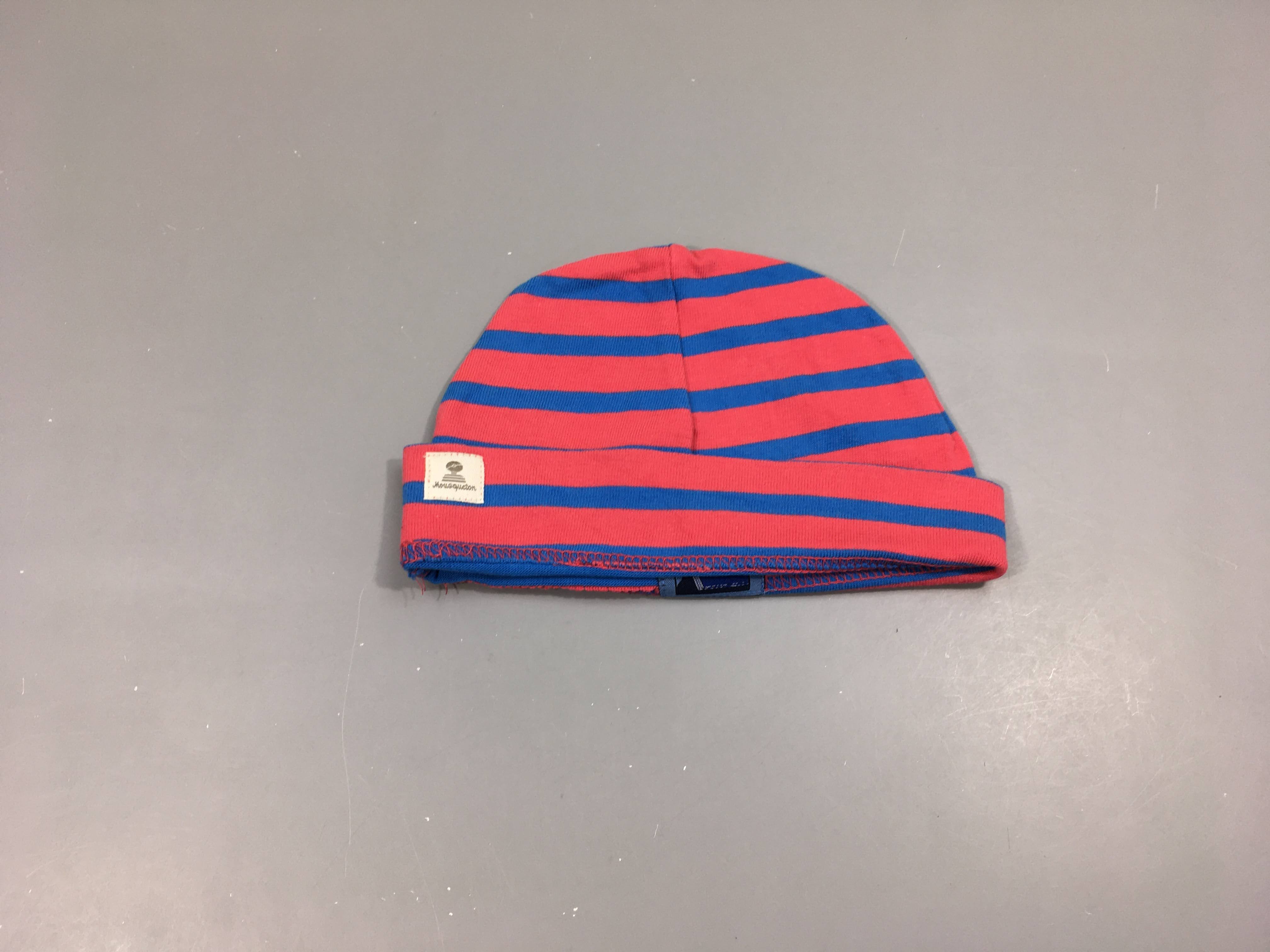 Bonnet jersey roserayé bleu