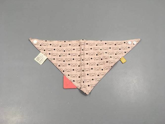 Bavoir bandana rose avec élément de dentition, moins cher chez Petit Kiwi