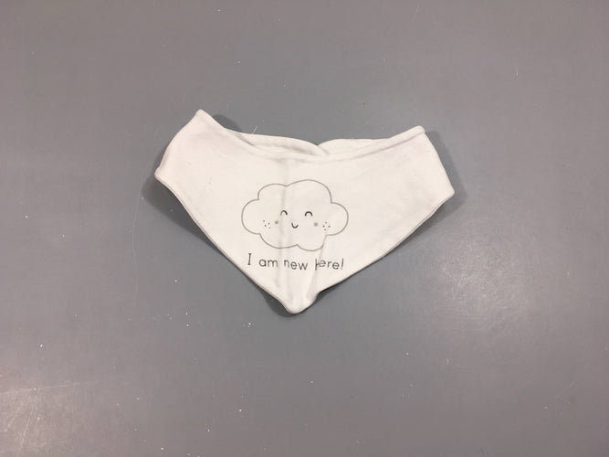 Bavoir bandana blanc nuage, moins cher chez Petit Kiwi