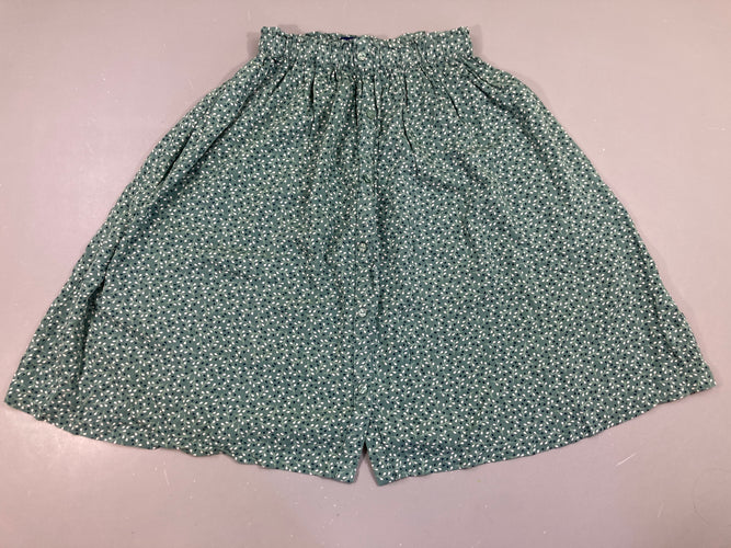 Jupe verte feuillage blanc-bleu, moins cher chez Petit Kiwi