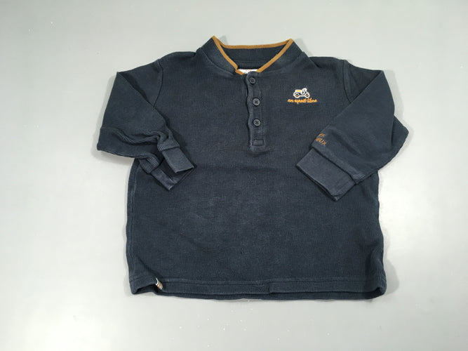 T-shirt m.l côtes bleu marine scooter, moins cher chez Petit Kiwi