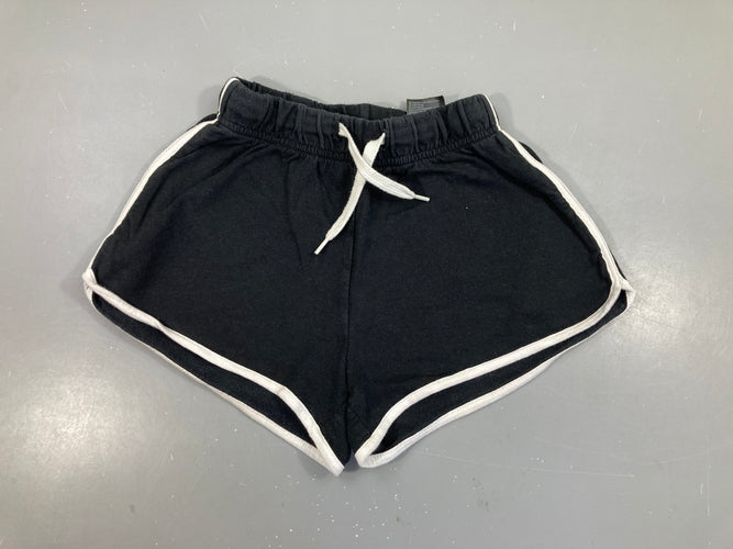 Short noir molleton bandes lat blanches, moins cher chez Petit Kiwi
