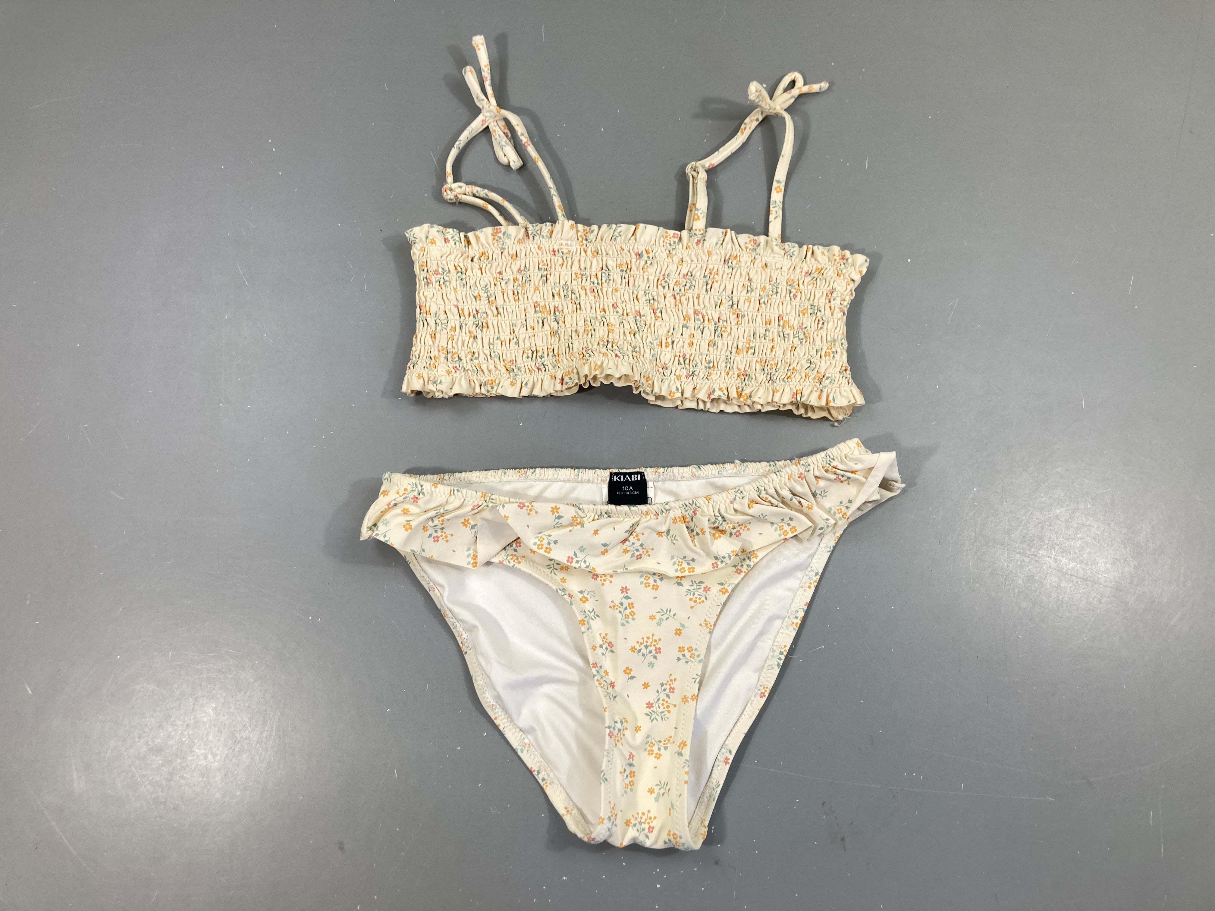 Bikini crème fleuri