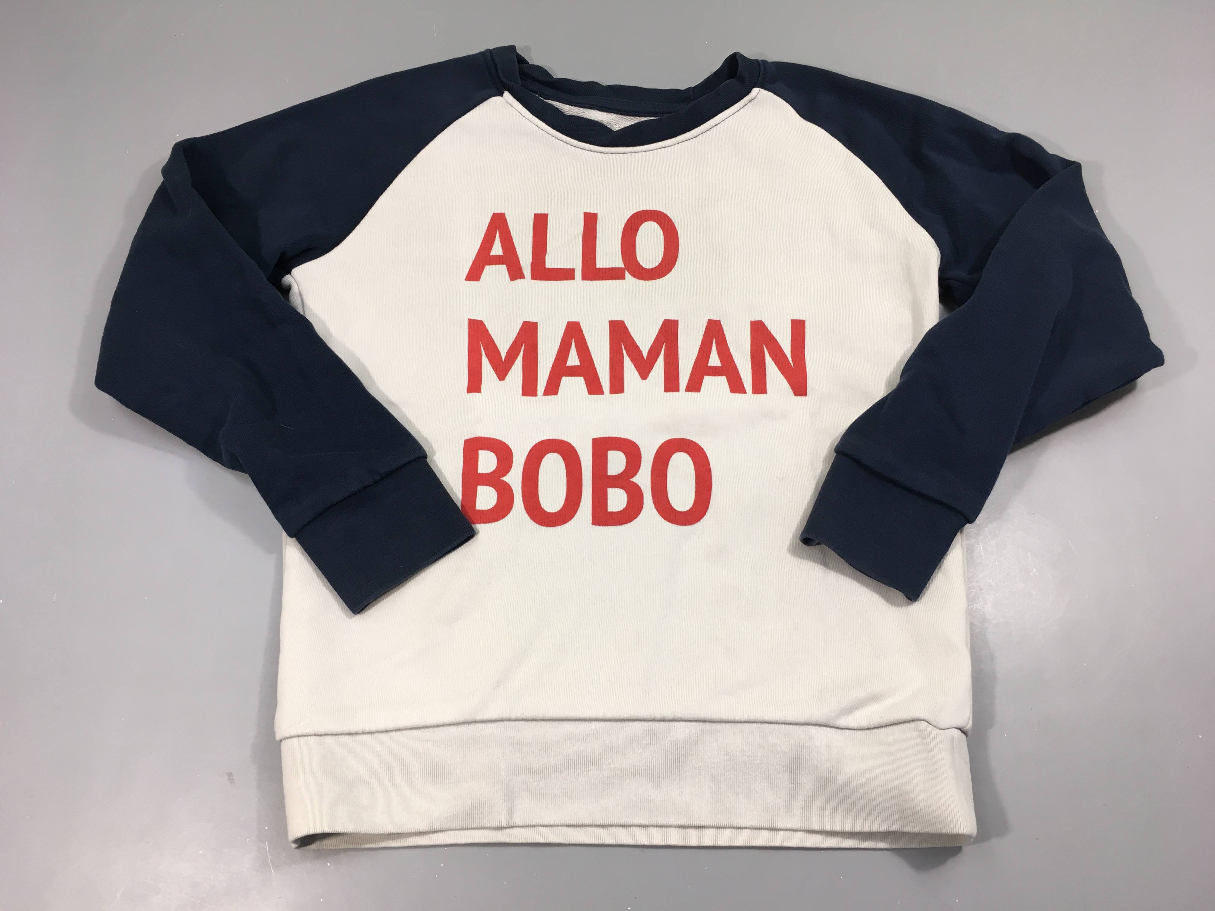 Sweat bleu foncé/écru allo maman bobo