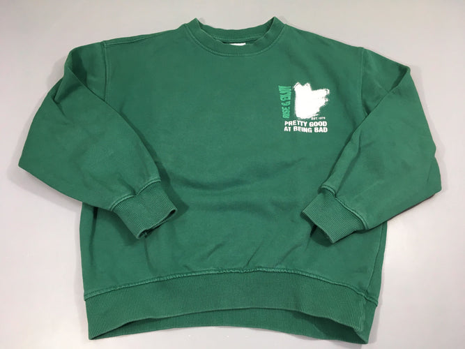 Sweat vert rise&enjoy, moins cher chez Petit Kiwi