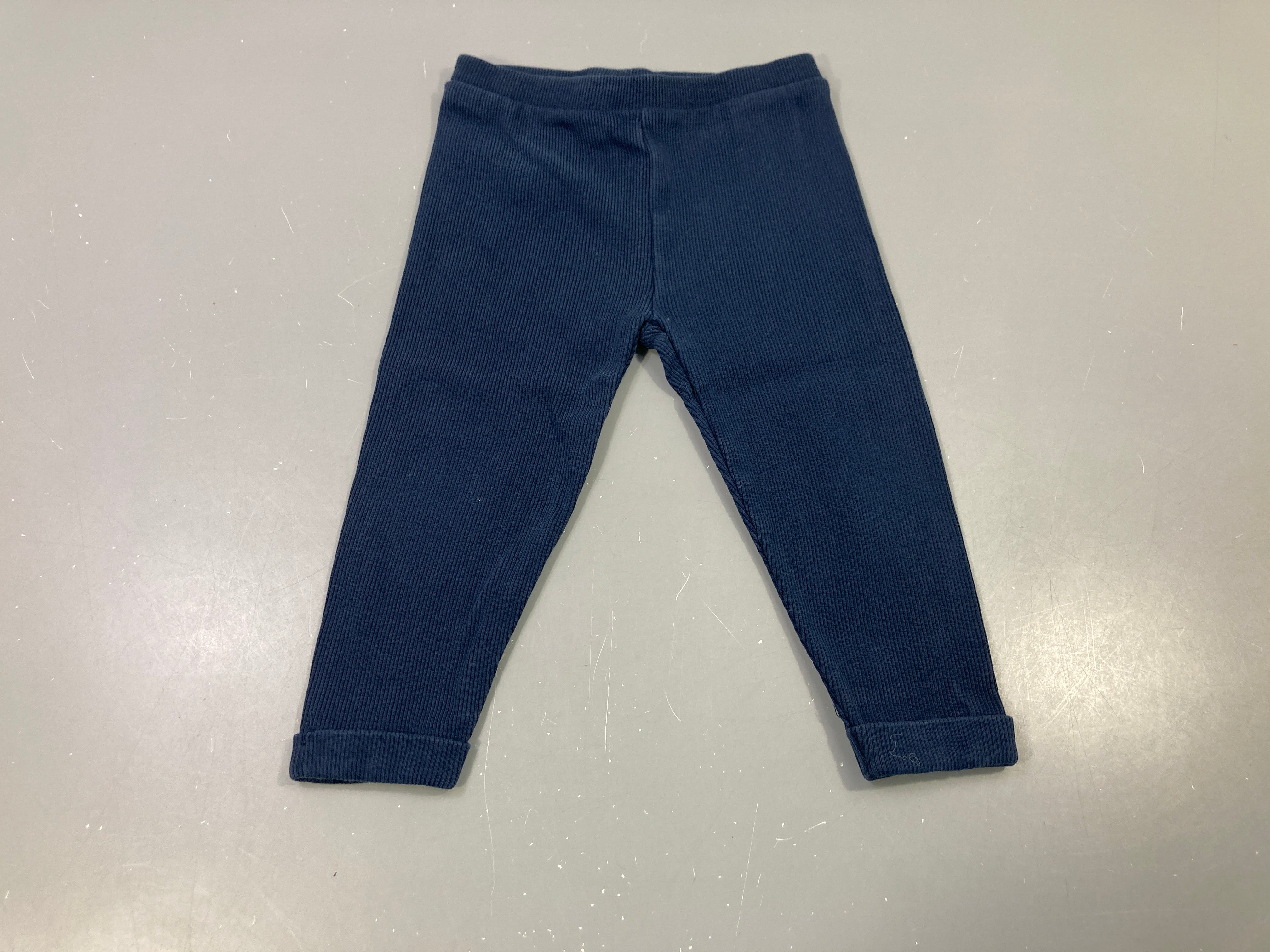 Legging bleu marine côtelé