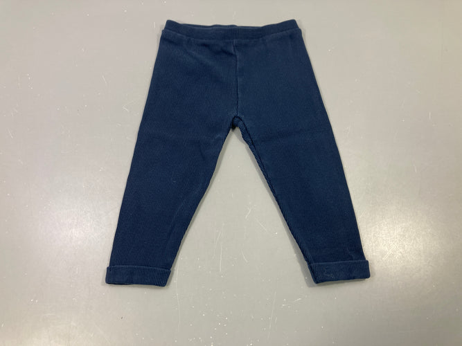 Legging bleu marine côtelé, moins cher chez Petit Kiwi