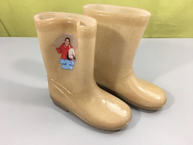 Bottes de pluie beiges pailletée Samson &Marie, moins cher chez Petit Kiwi