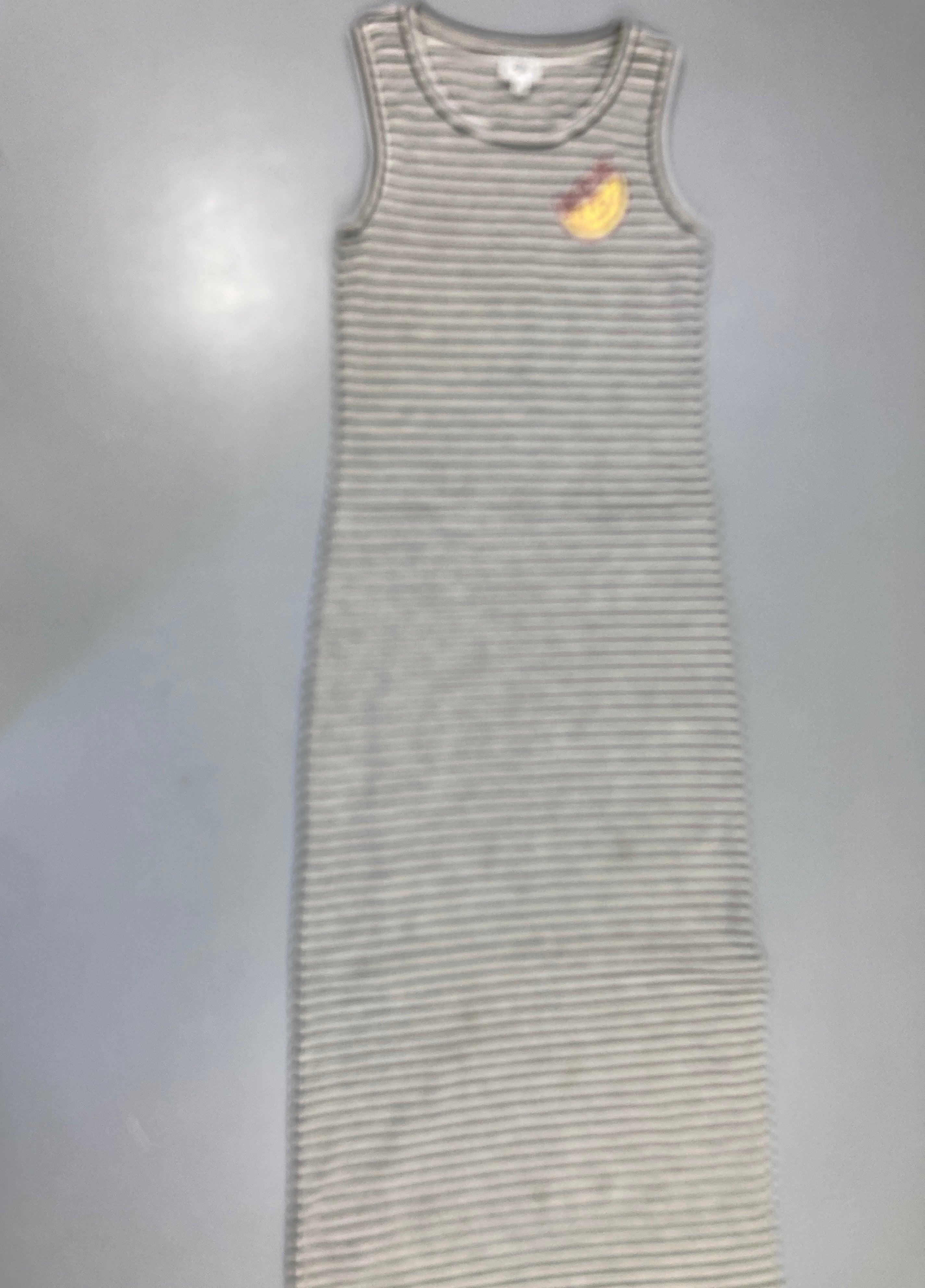 Robe tube s.m côtelée grise rayé noir Agrume