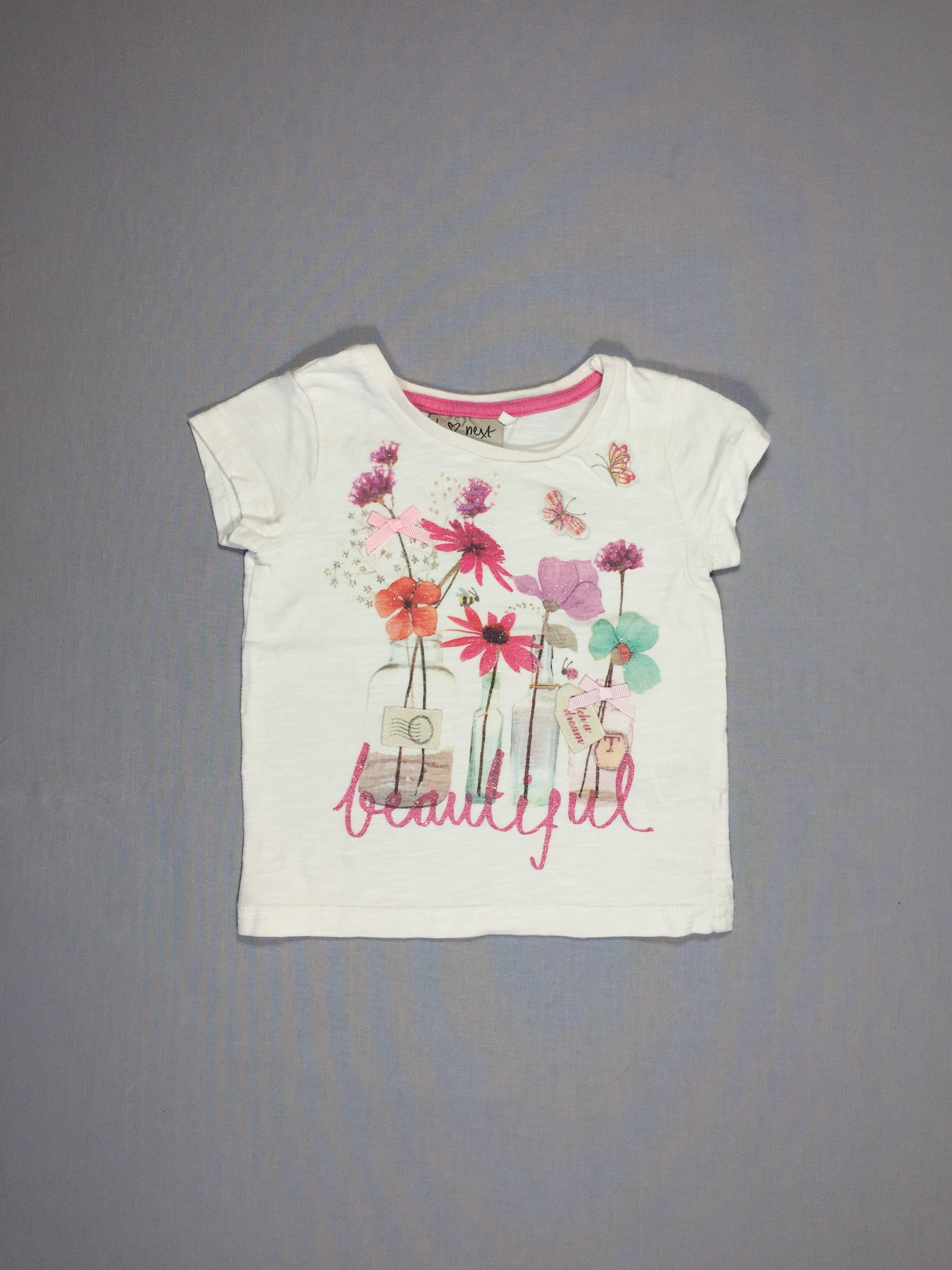 T-shirt m.c blanc - fleurs dans des vases