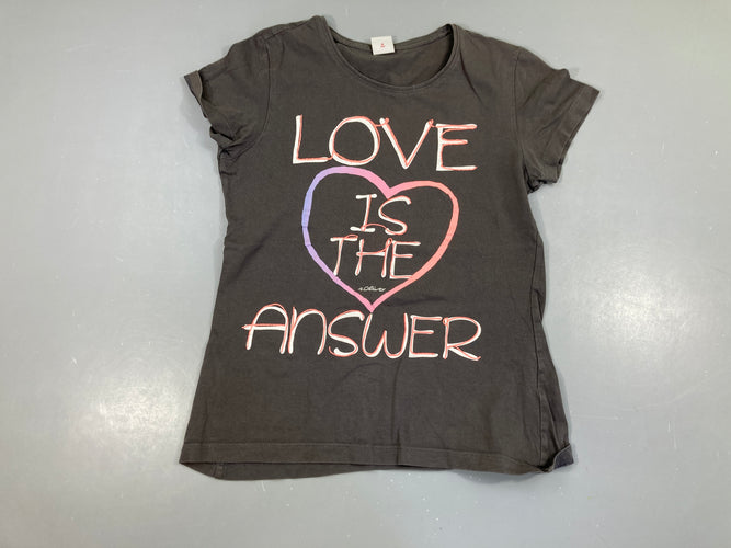 T-shirt m.c gris LOVE, moins cher chez Petit Kiwi