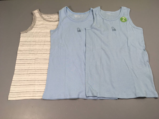 NEUF Lot de 3 chemisettes s.m bleu fantômes/gris rayé blanc, moins cher chez Petit Kiwi