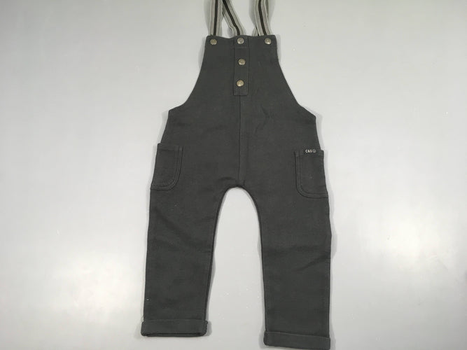 Salopette jersey texturé gris foncé, moins cher chez Petit Kiwi
