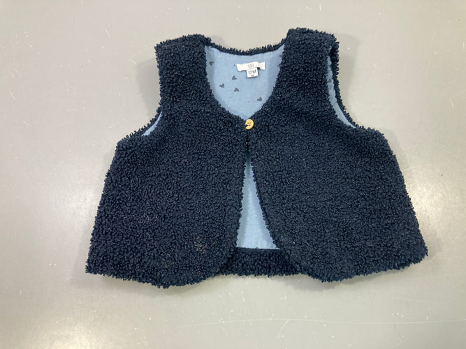 Gilet s.m bleu marine bouclette, moins cher chez Petit Kiwi