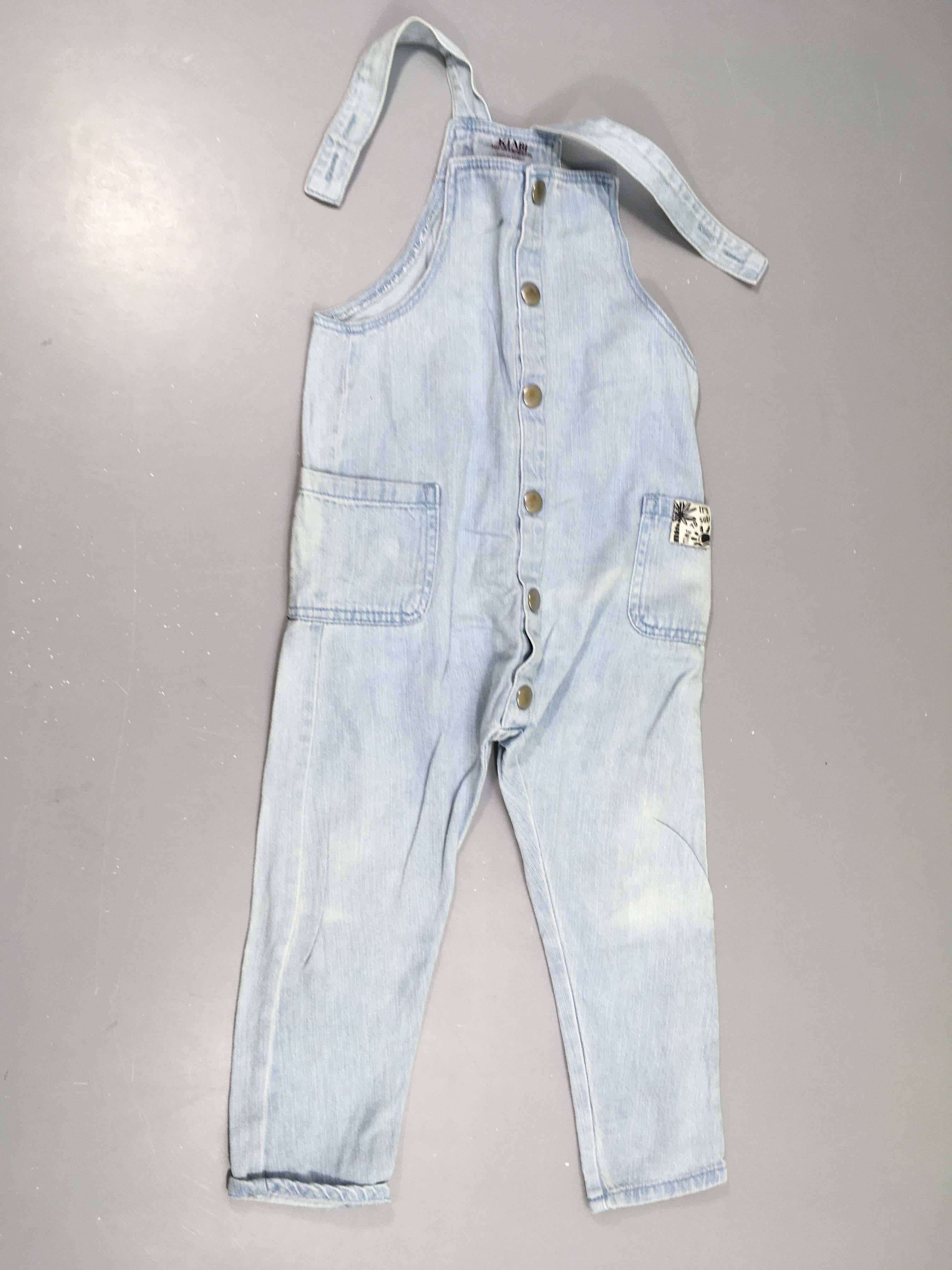 Salopette denim clair pressions