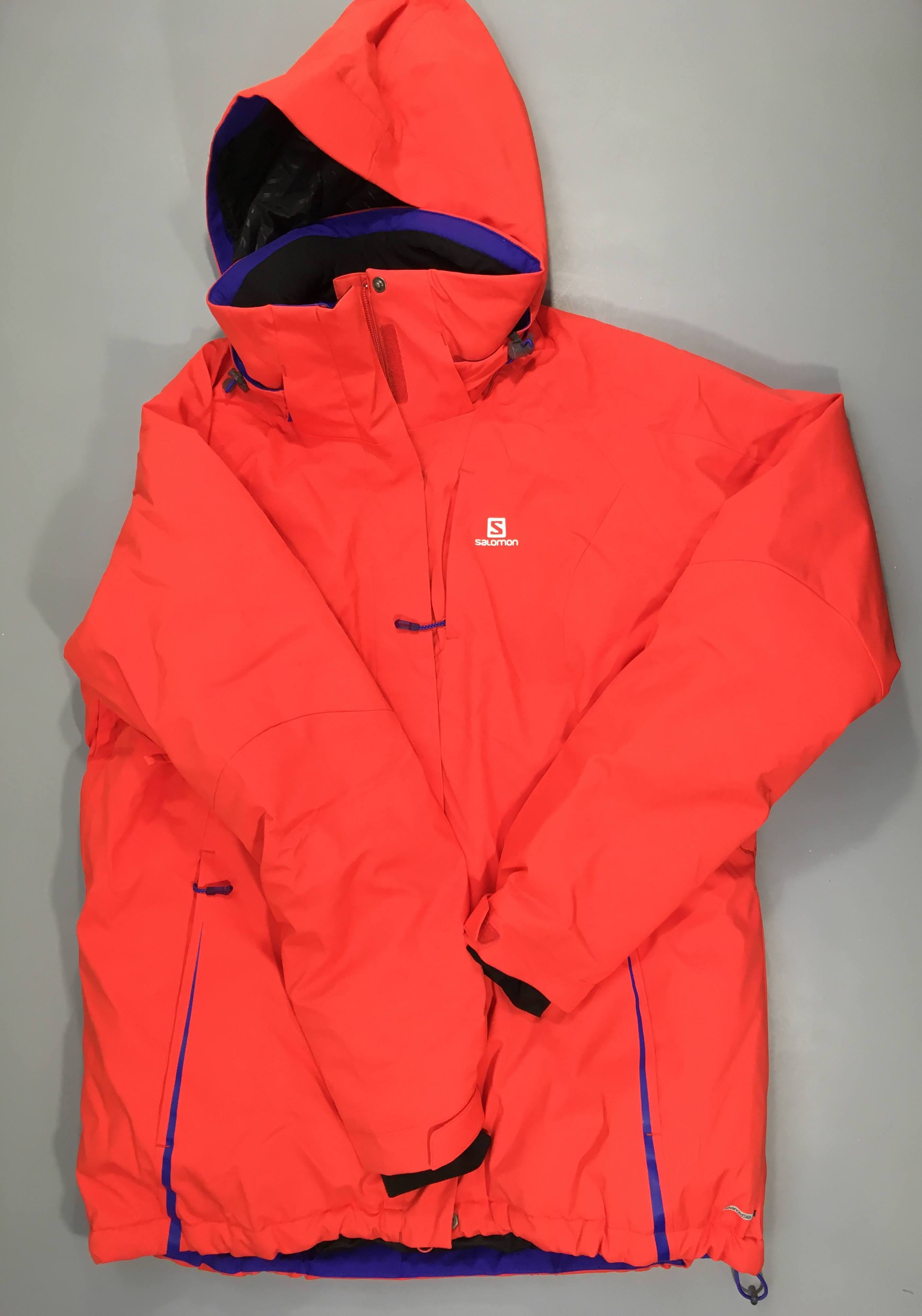 Veste de ski SALOMON orange capuche amovible, femme