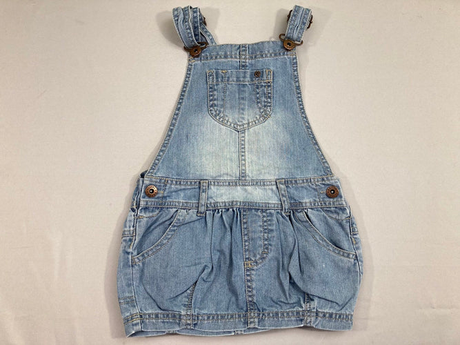 Robe salopette en jean clair, moins cher chez Petit Kiwi