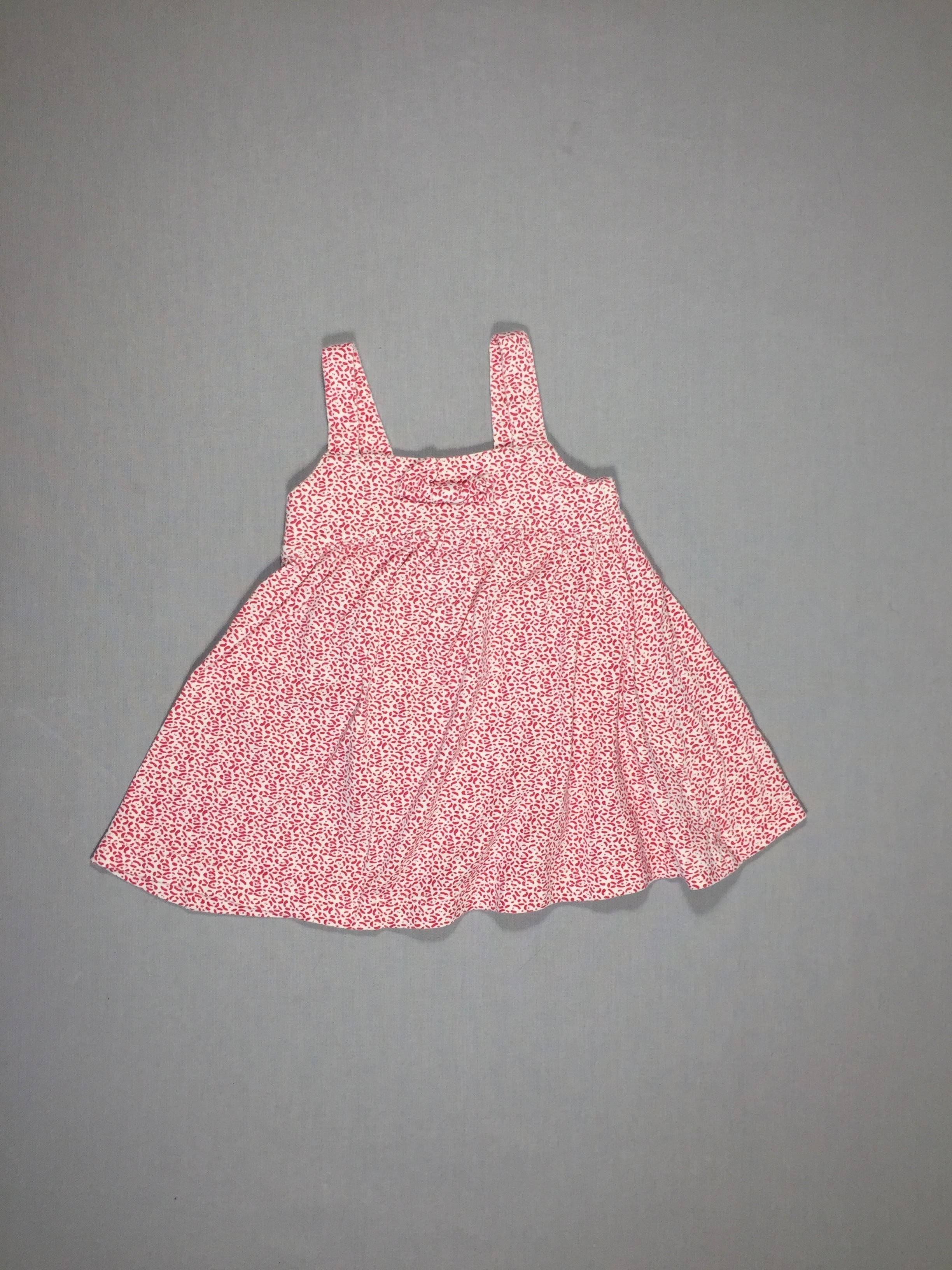 Robe à bretelles jersey blanc motif rose