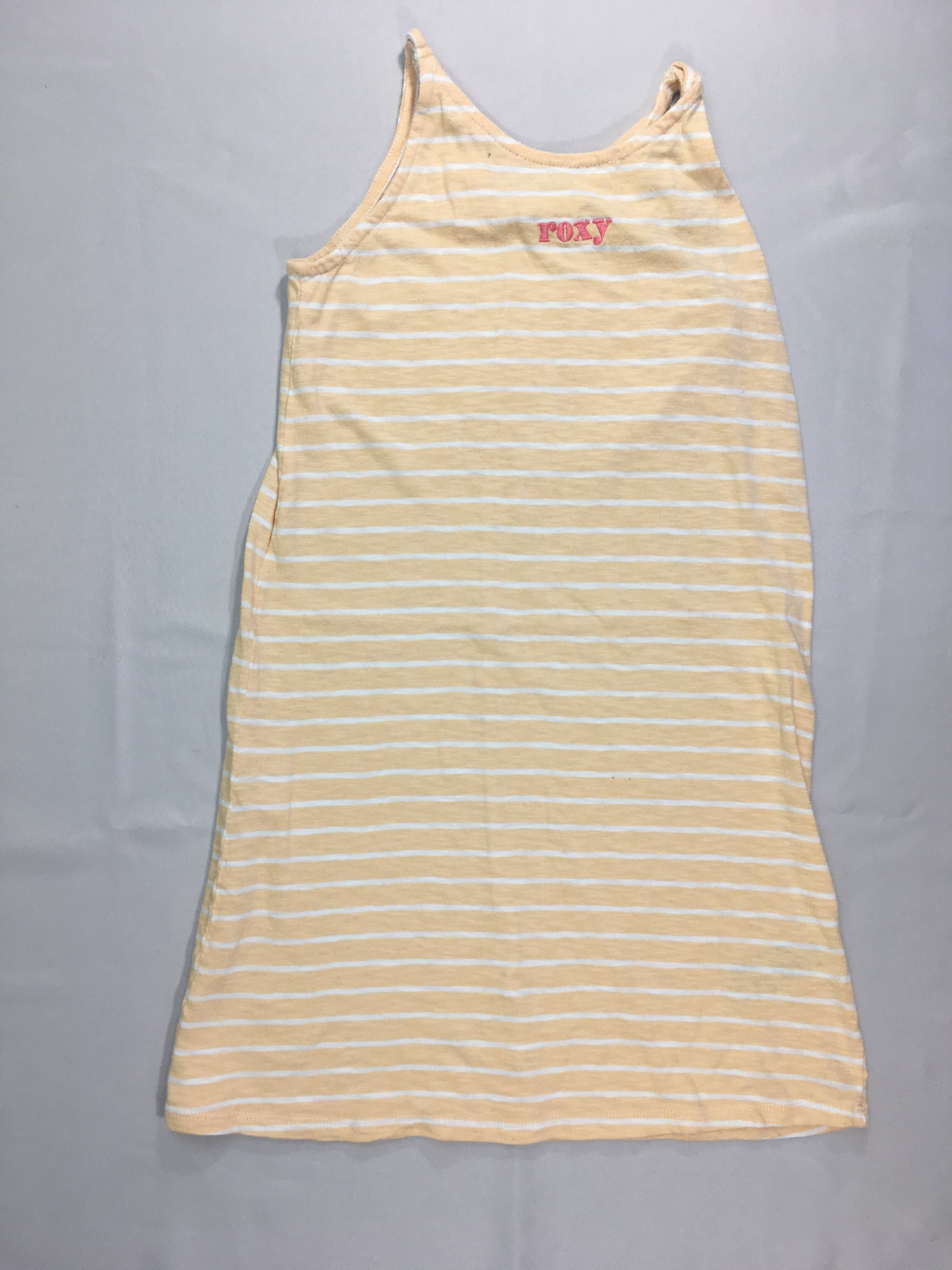 Robe s.m jersey saumon rayé blanc