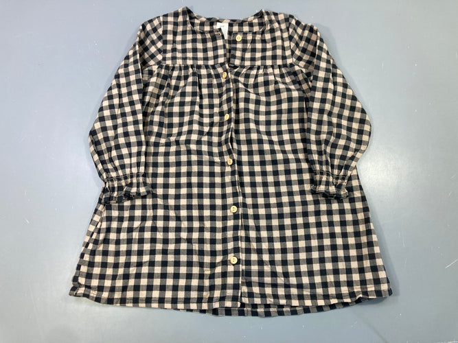 Robe m.l vichy noir et écru, moins cher chez Petit Kiwi