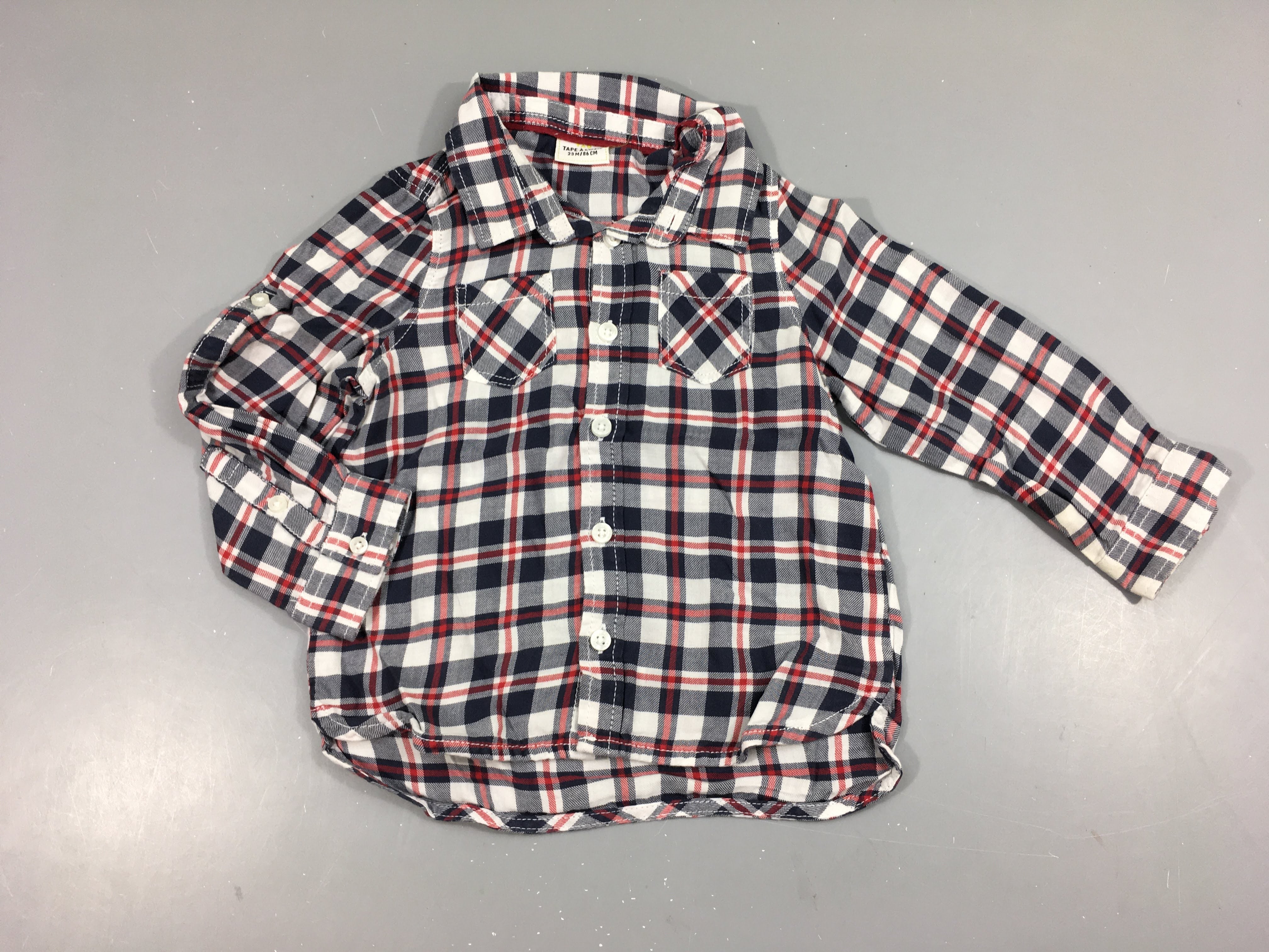 Chemise m.l carreaux blanc/bleu/rouge