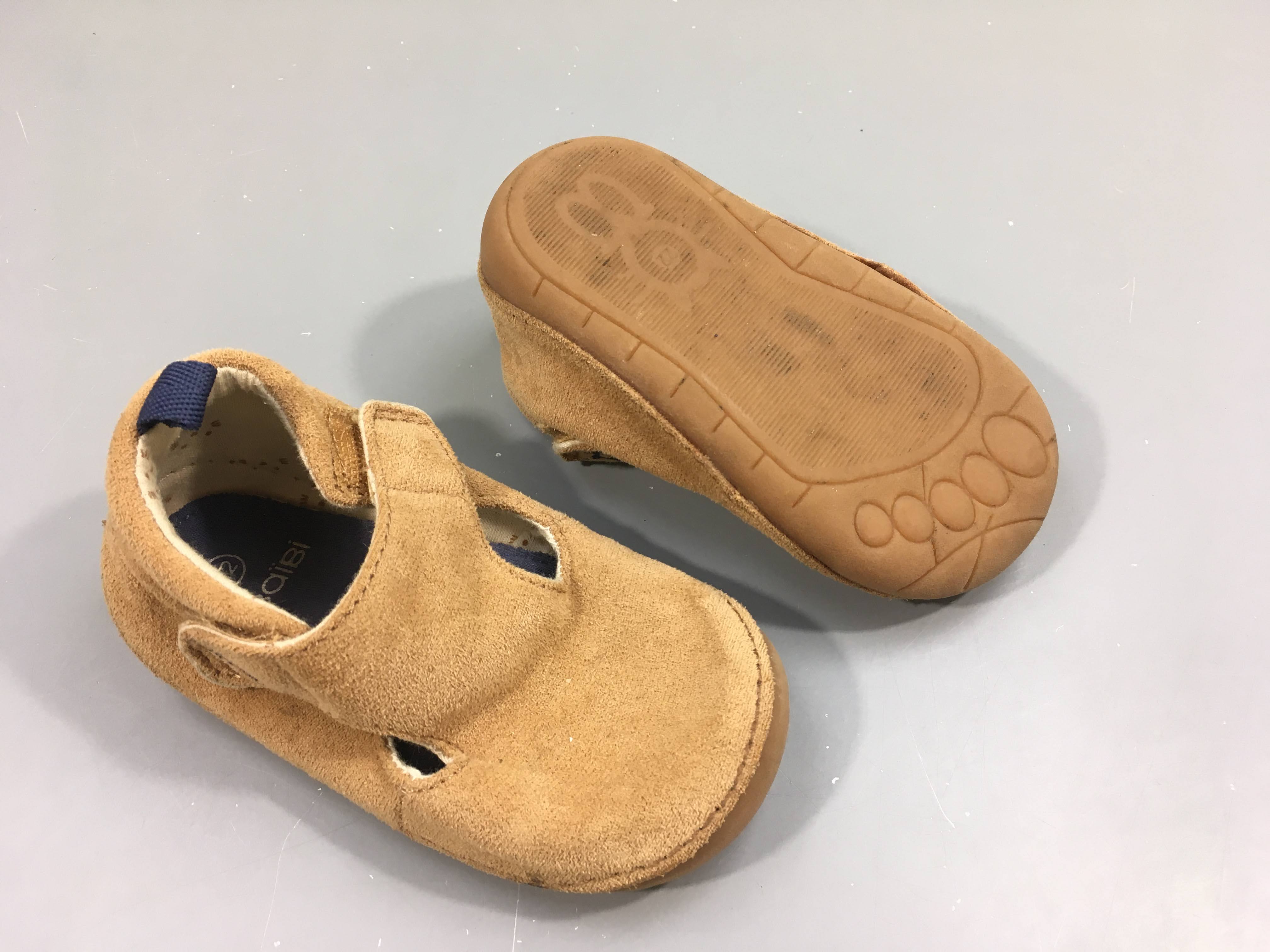 Chaussures souples effet daim brunes, 22