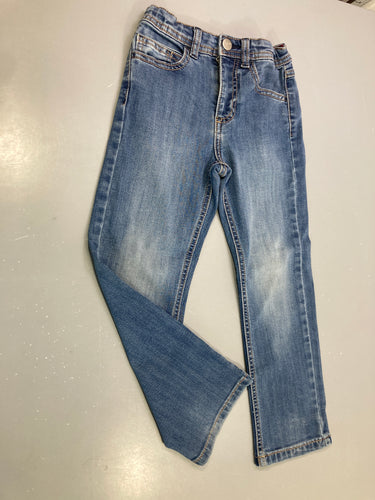 Jean droit bleu délavé Straight, moins cher chez Petit Kiwi