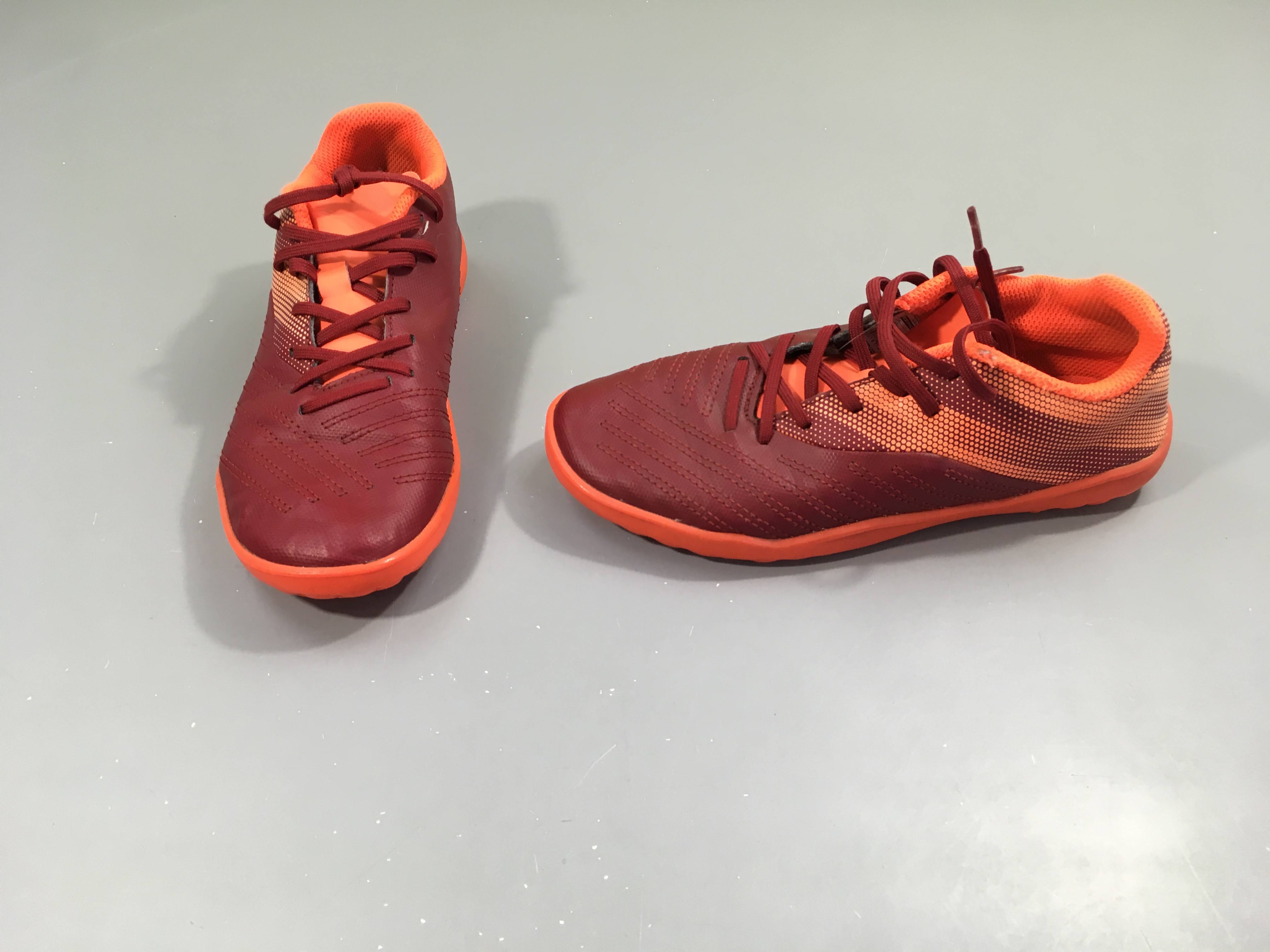 Baskets de mini foot rouge/orange, 35