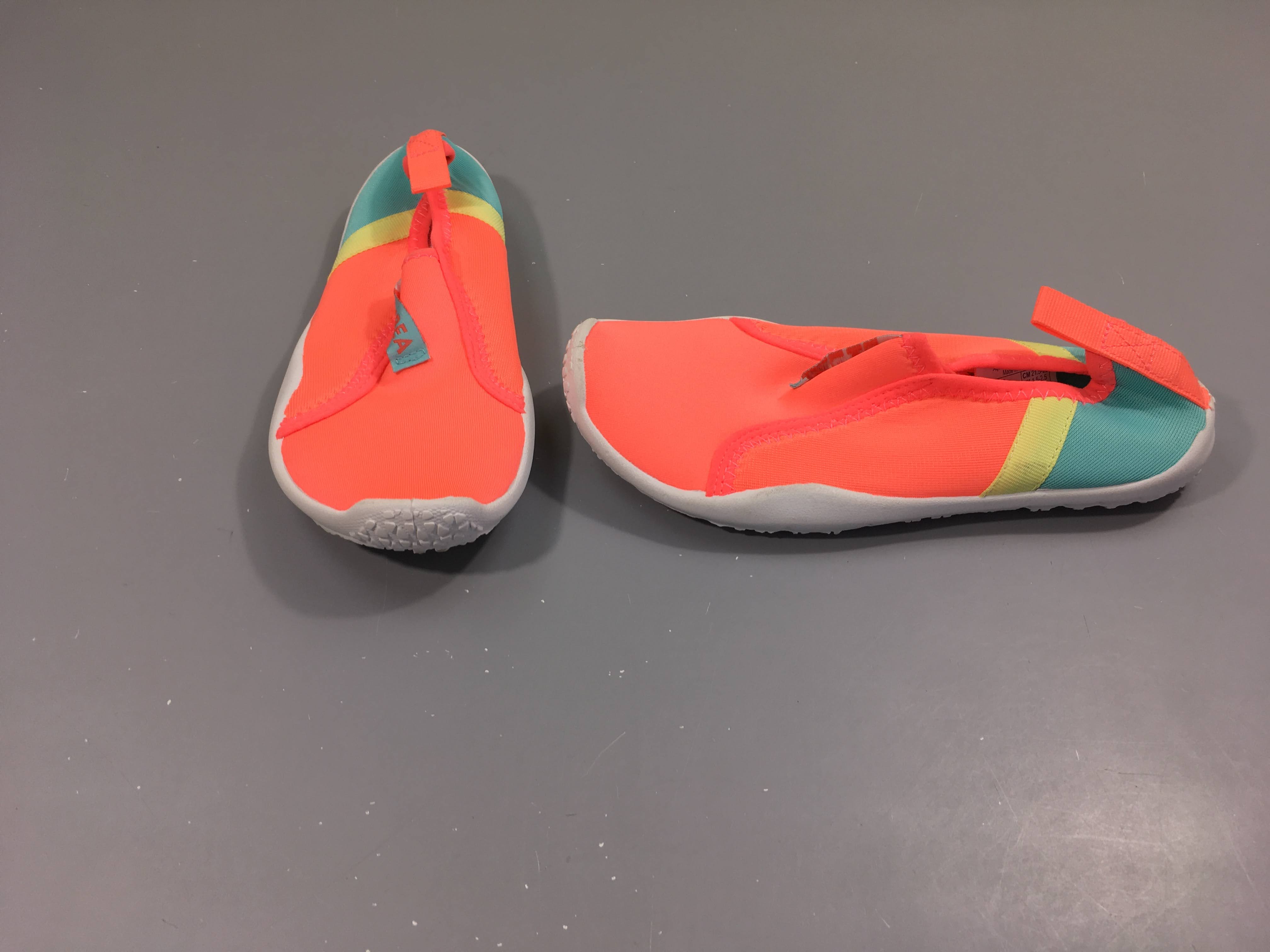 Chaussures d'eau orange néon/jaune bleu subea, 34-35
