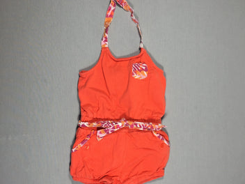 Combishort orange dos-nu - ceinture