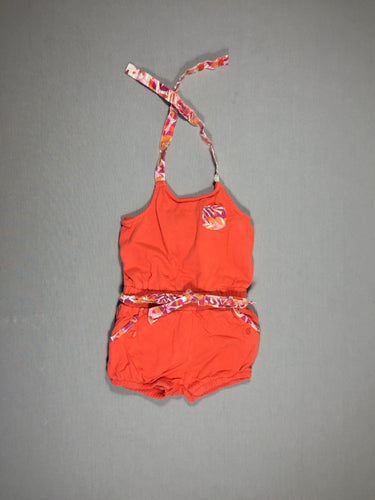 Combishort orange dos-nu - ceinture, moins cher chez Petit Kiwi