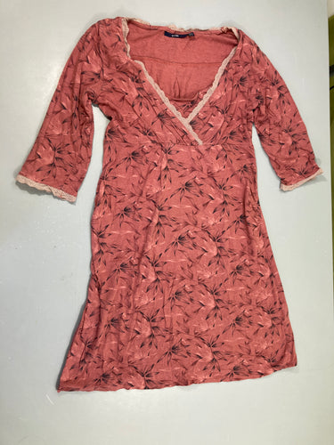 Robe de nuit vieux rose feuillage, moins cher chez Petit Kiwi