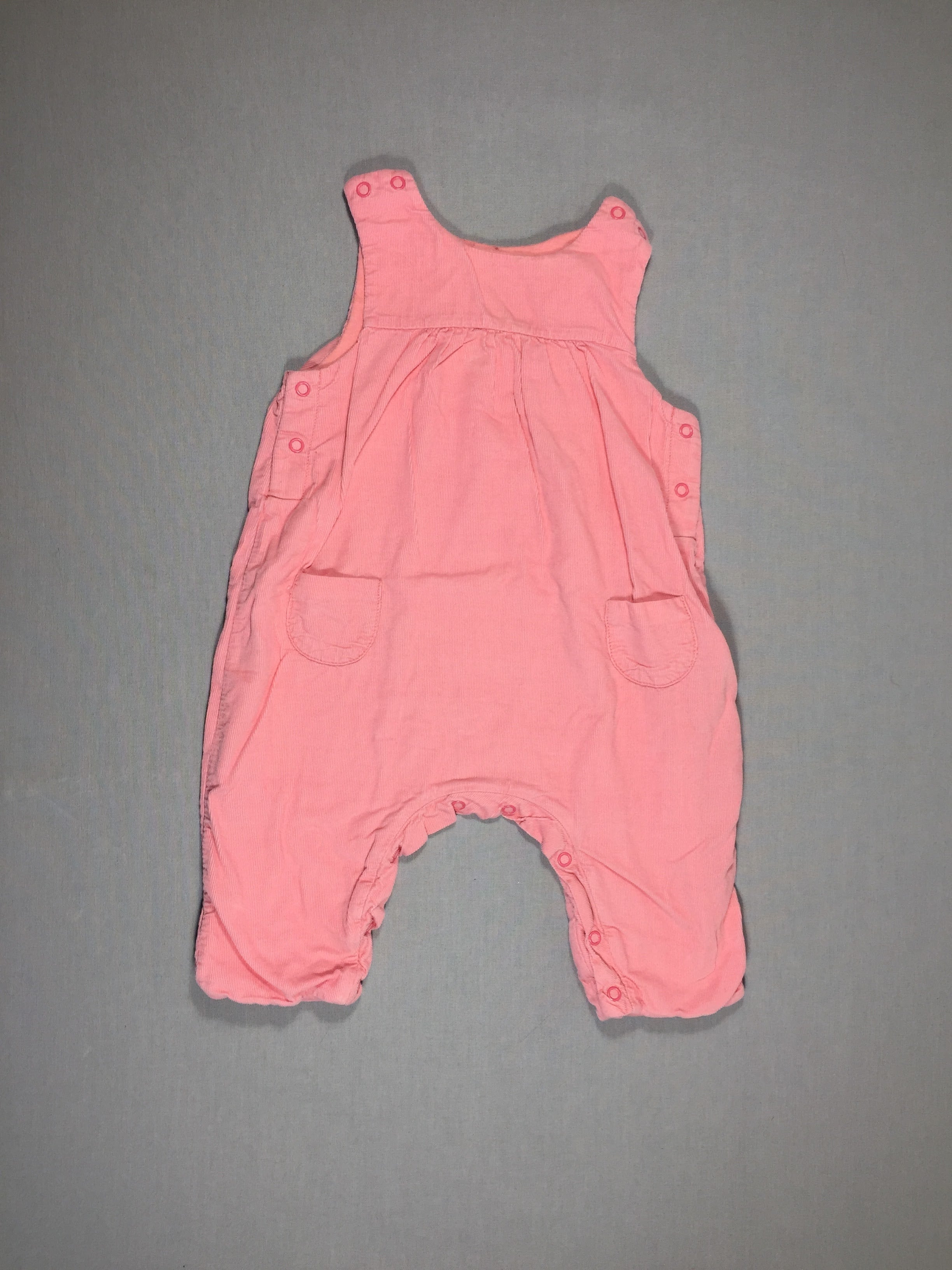 Salopette rose - velours côtelé doublée jersey