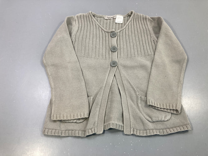 Gilet tricot beige boutons, taché?, moins cher chez Petit Kiwi