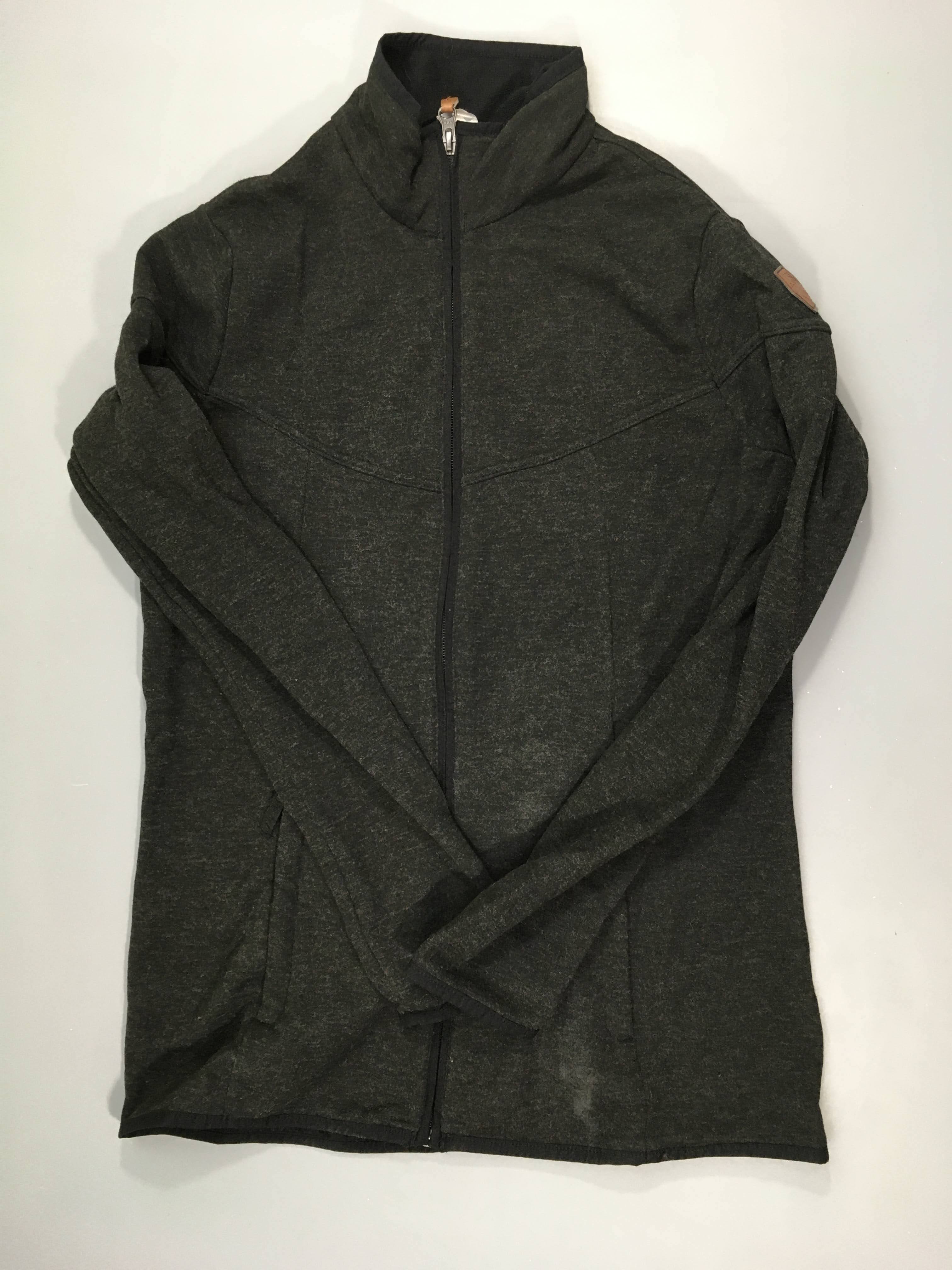 Pull col montant zippé gris foncé ski