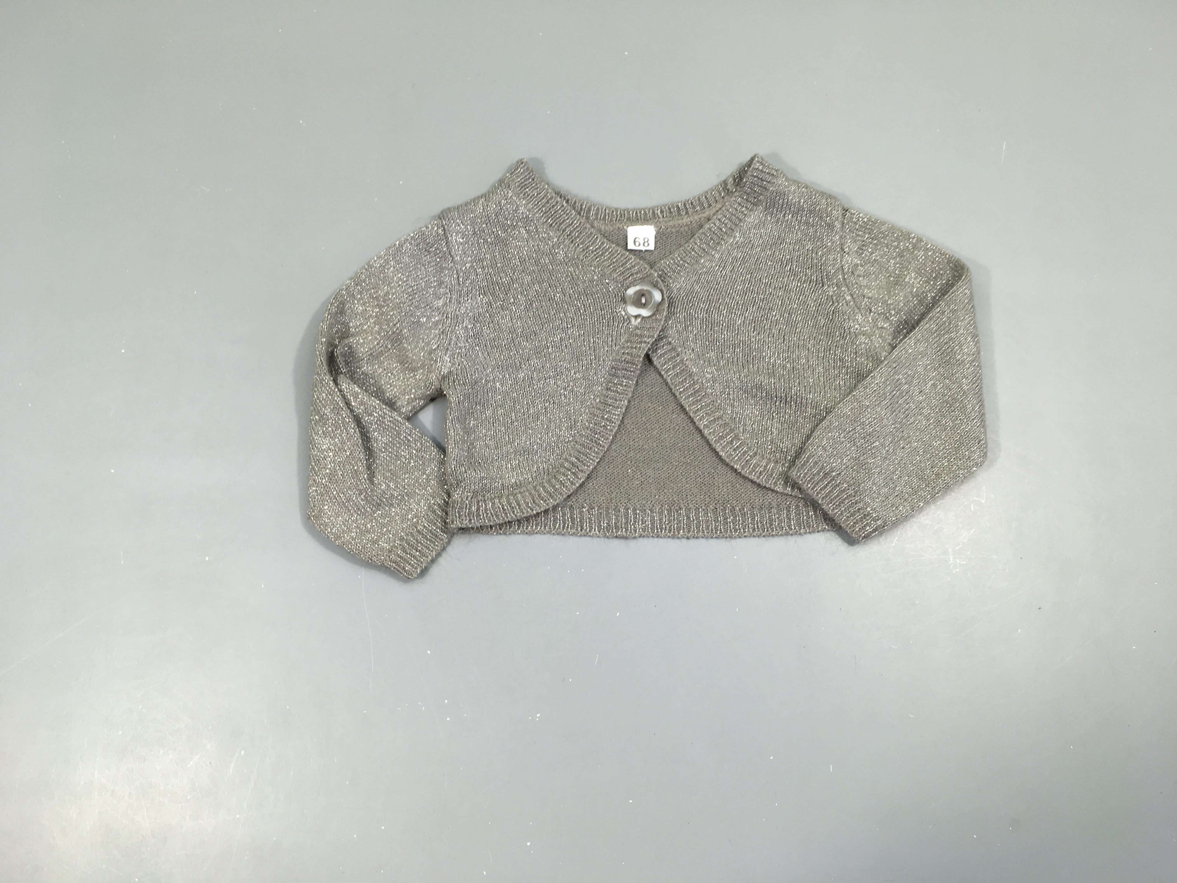 Gilet court gris fil irisé