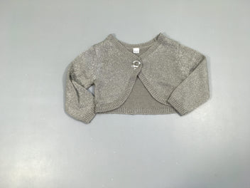 Gilet court gris fil irisé