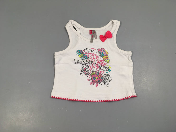 T-shirt court s.m blanc insectes ladybird noeud, moins cher chez Petit Kiwi